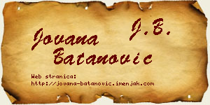 Jovana Batanović vizit kartica